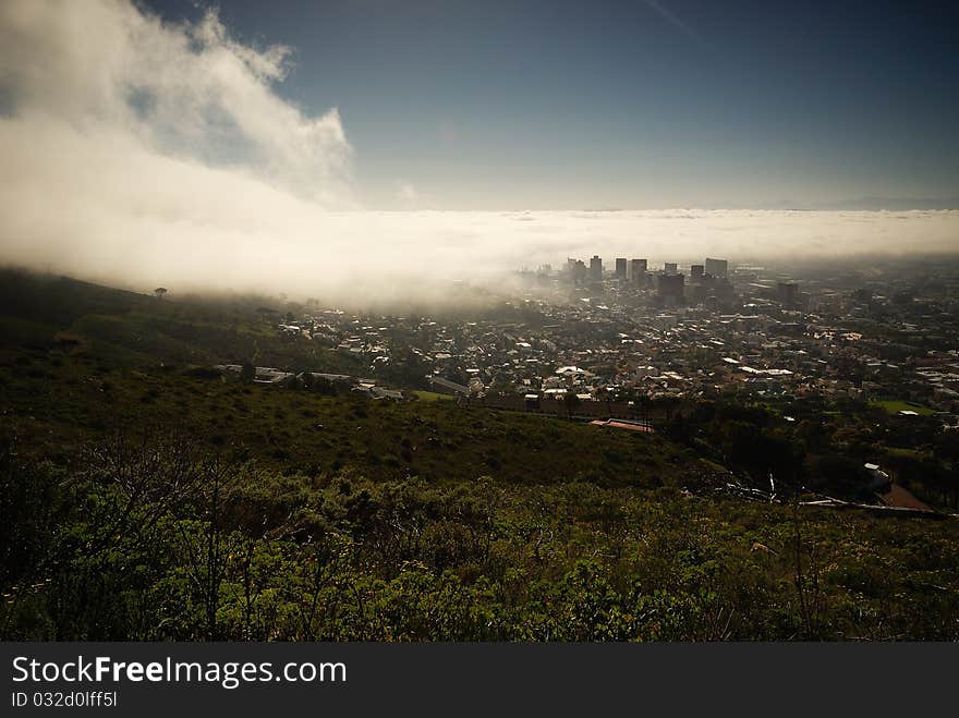 Misty Clouds over Cape Town. Misty Clouds over Cape Town