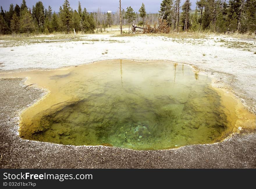 Colored pool yellowstone national park. Colored pool yellowstone national park