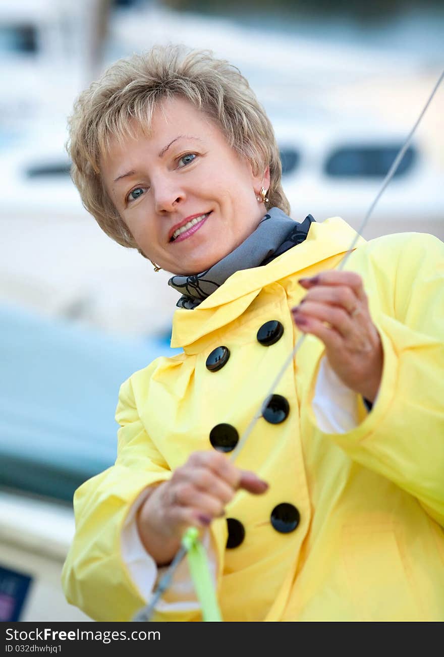 Portrait of a smiling beautiful mature woman aged