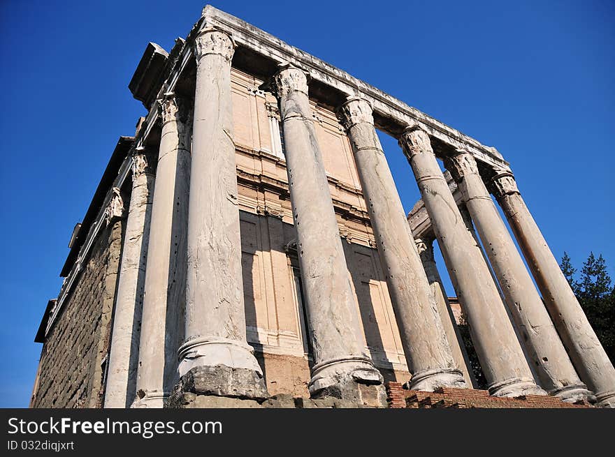 A temple in the foro romano in rome.