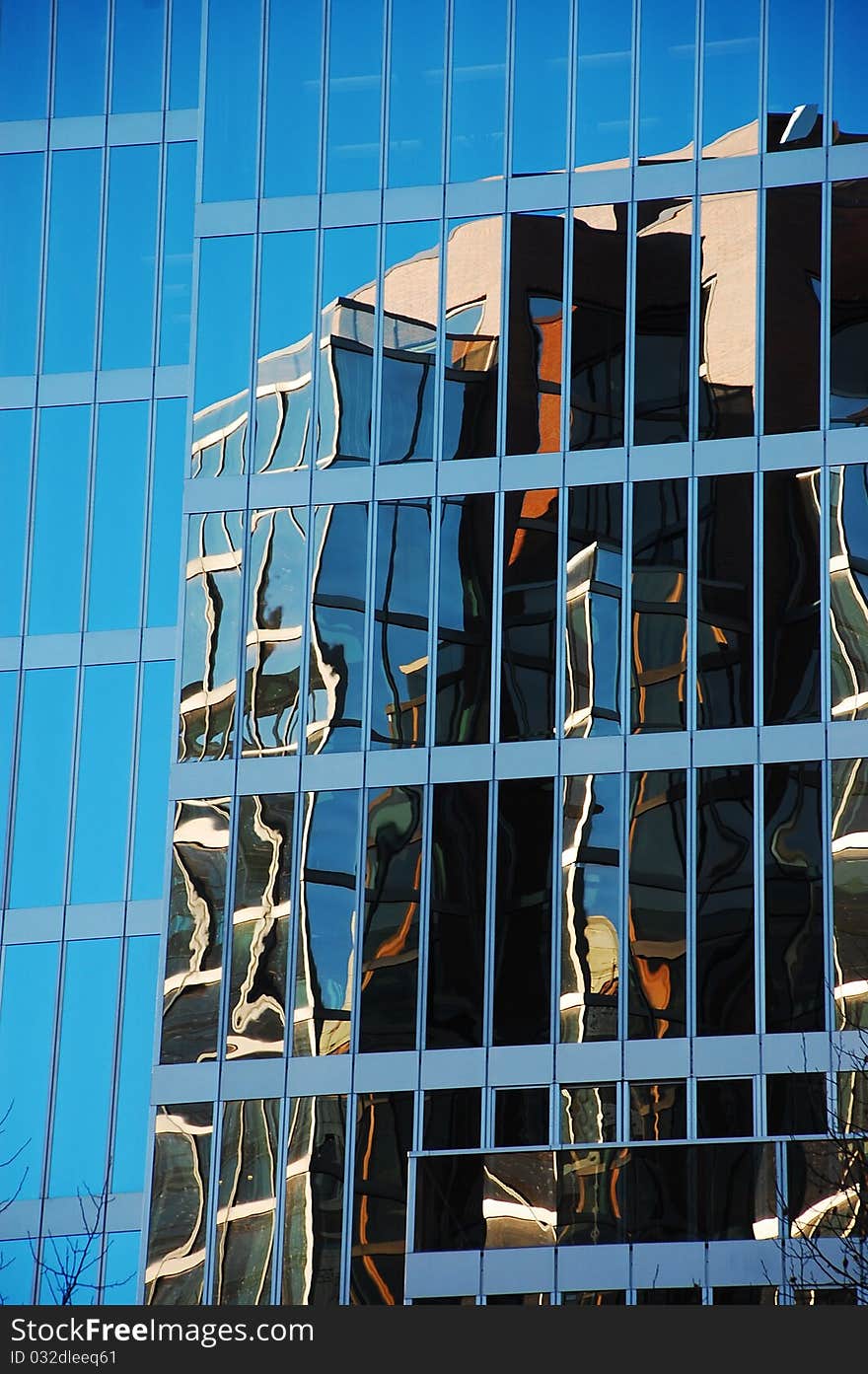 Reflection of building in window panes. Reflection of building in window panes