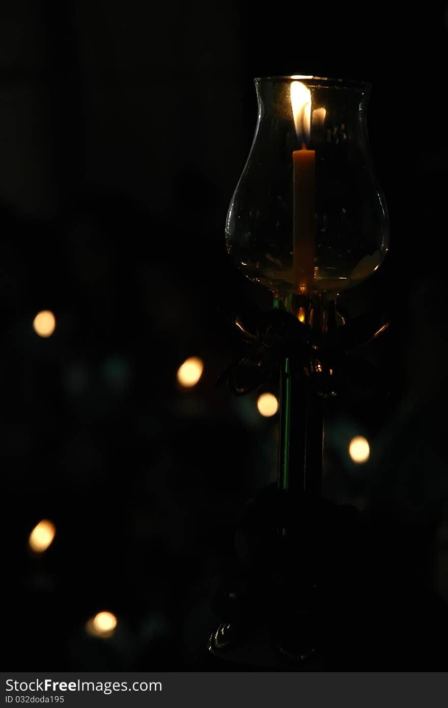 Candles isolated on black background