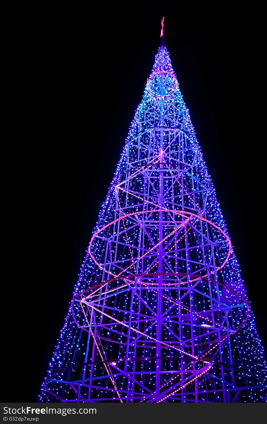 X-mas light tree at night in Bangkok. X-mas light tree at night in Bangkok