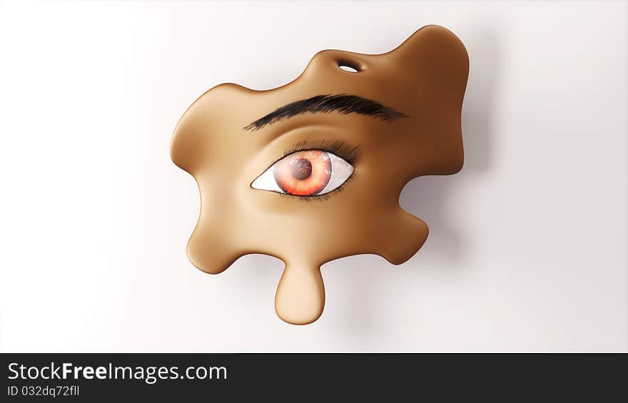 3d image of eye in shape of a puzzle. 3d image of eye in shape of a puzzle