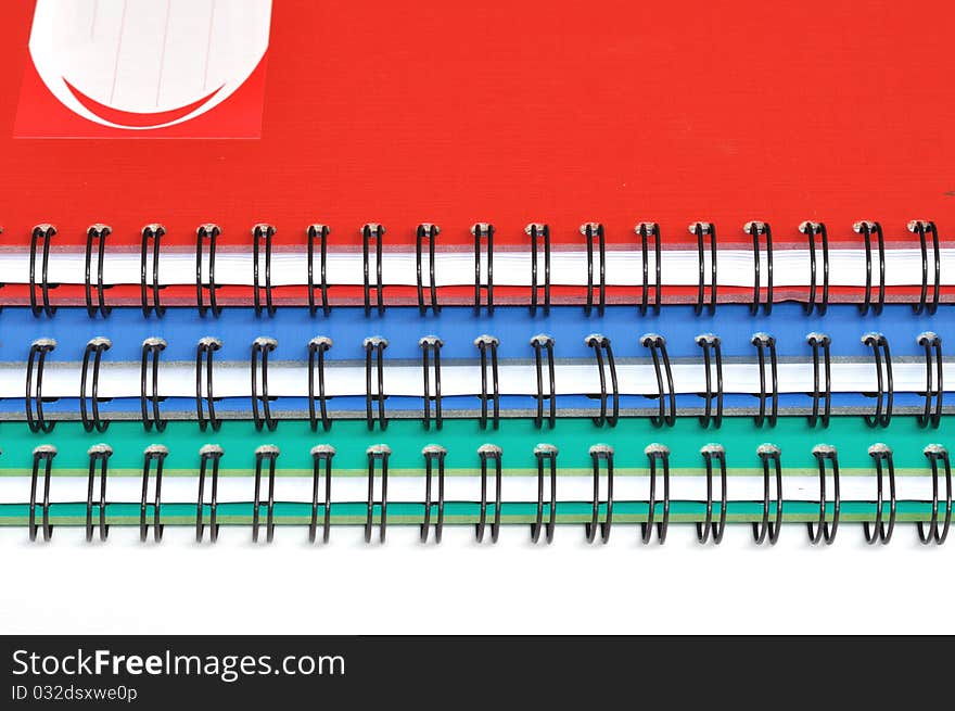 Spiral Edge Of Three Rectangular Notebooks