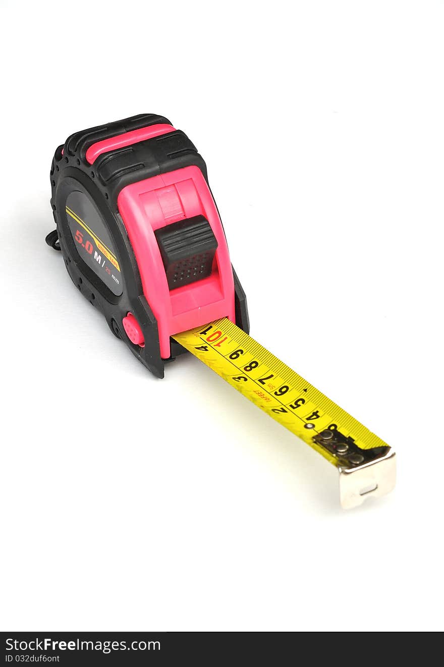 Pink steel tape measure