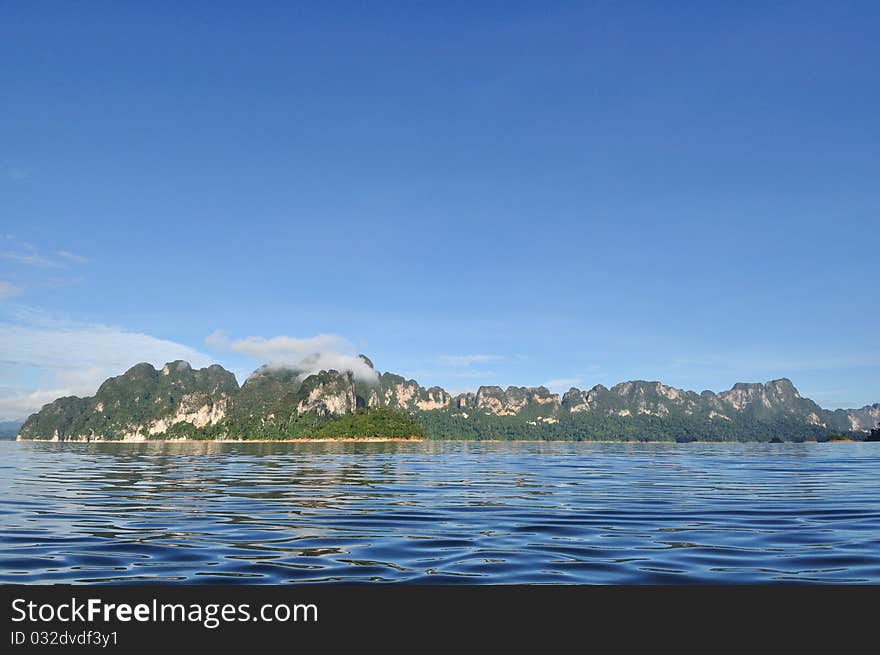 Beautiful view of limestone mountain in Thailand.