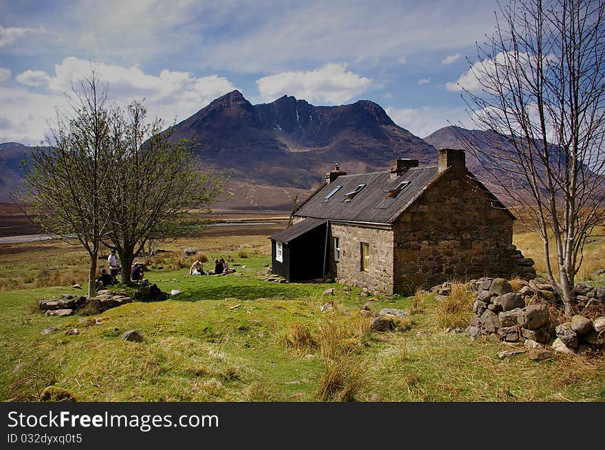 Remote Shenavel Bothie in the Scottish Highlands. Remote Shenavel Bothie in the Scottish Highlands