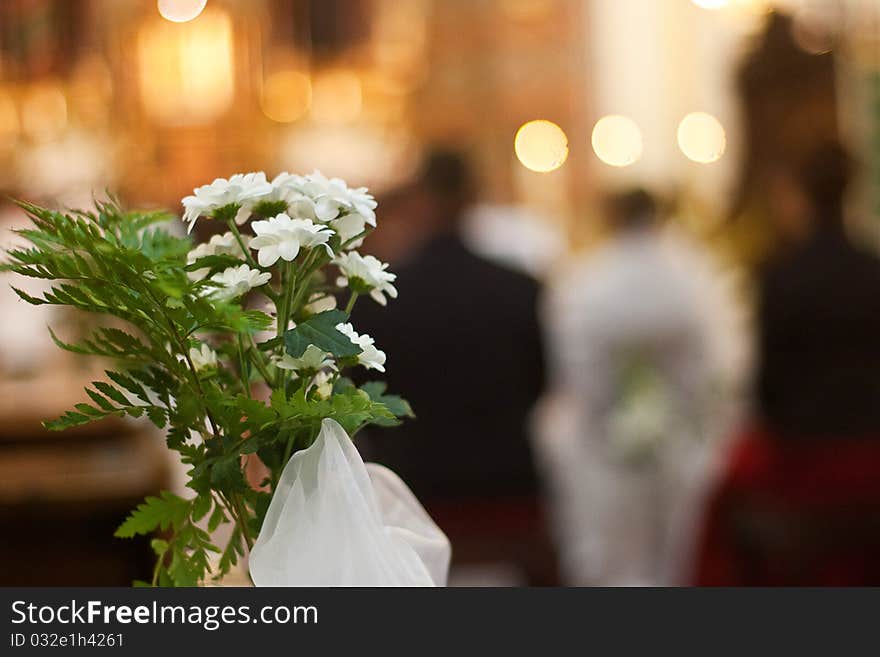 The wedding ceremony in the church