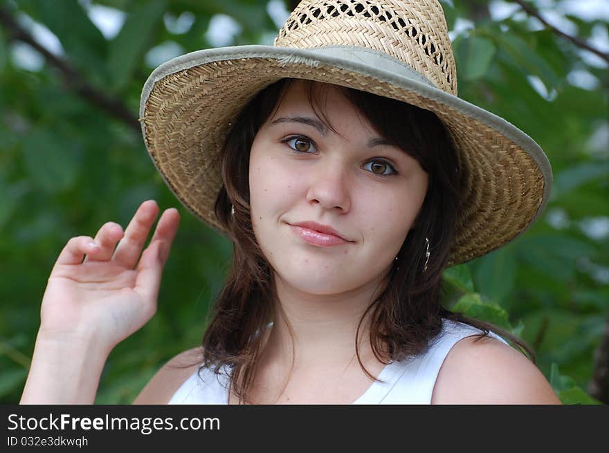 Teen girl  outdoor at summer. Near Kiev,Ukraine