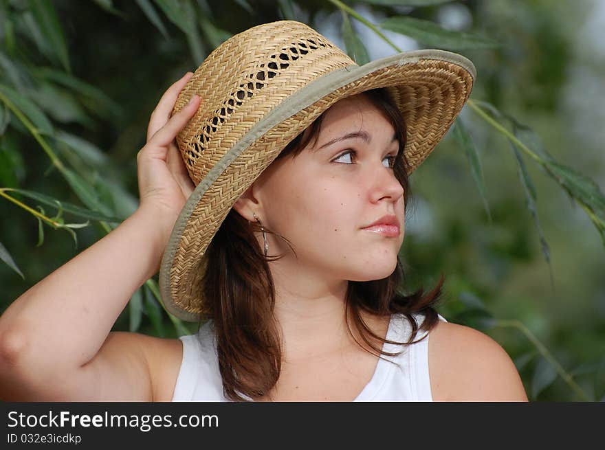 Teen girl  outdoor at summer. Near Kiev,Ukraine