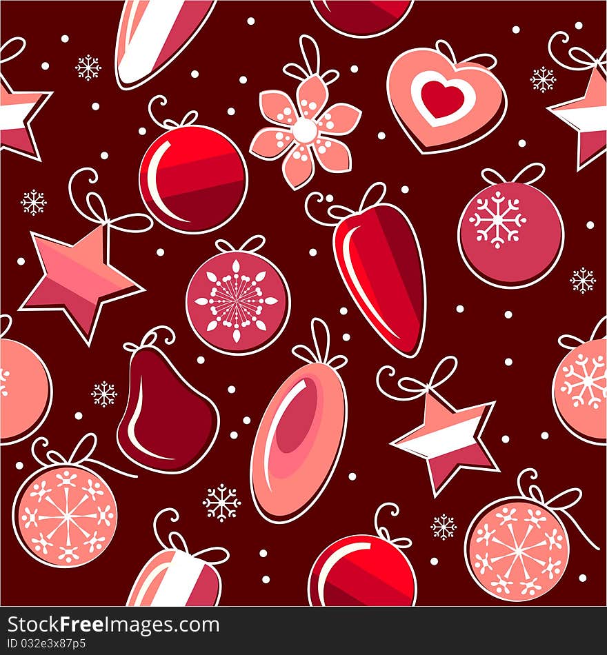 Seamless pattern with christmas decoration