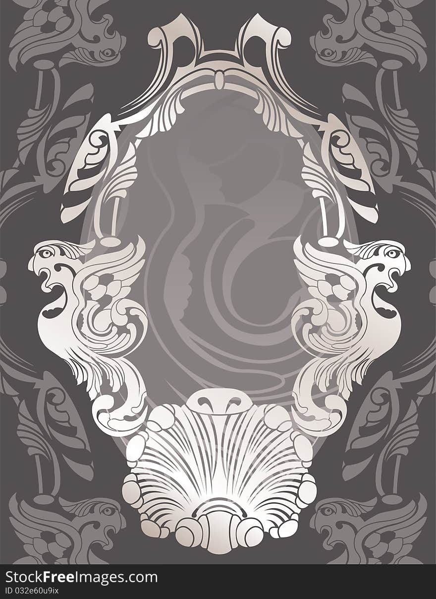 Classical decorative framework stencil illustration for design