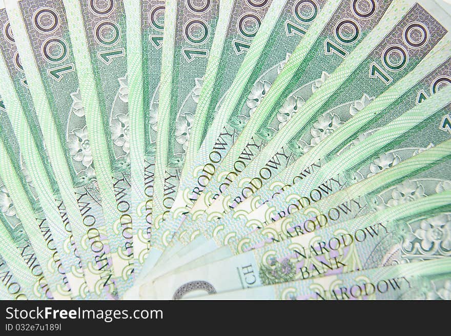 Texture background made of polish 100 zloty (PLN) banknotes. Texture background made of polish 100 zloty (PLN) banknotes