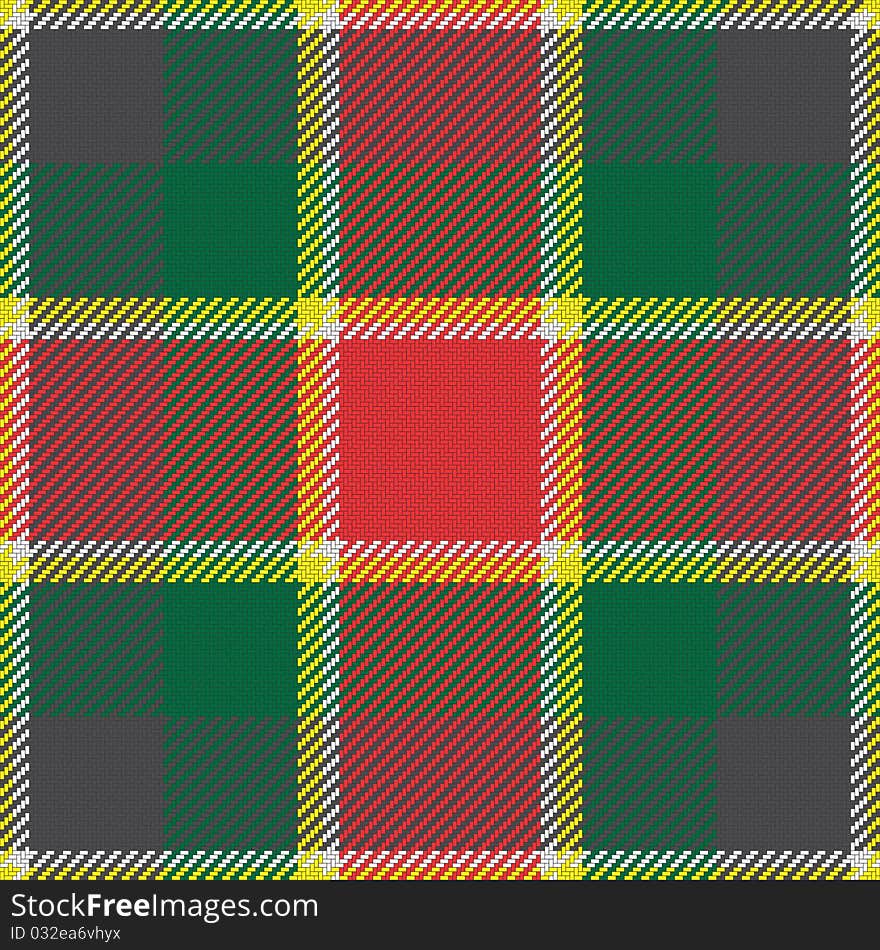 Scottish tartan texture, in red green combination.