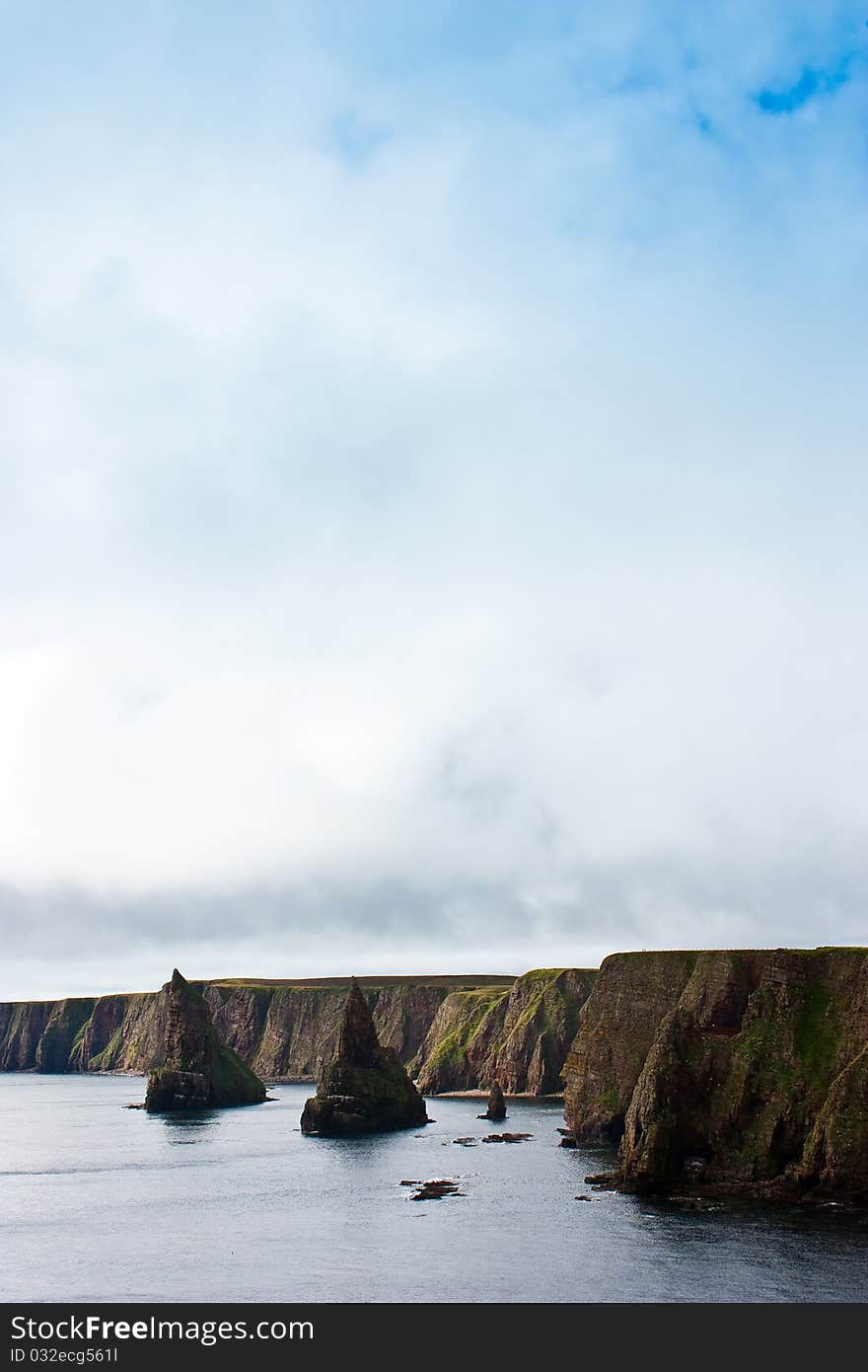 John o' Groats point, Scotland, with copy space