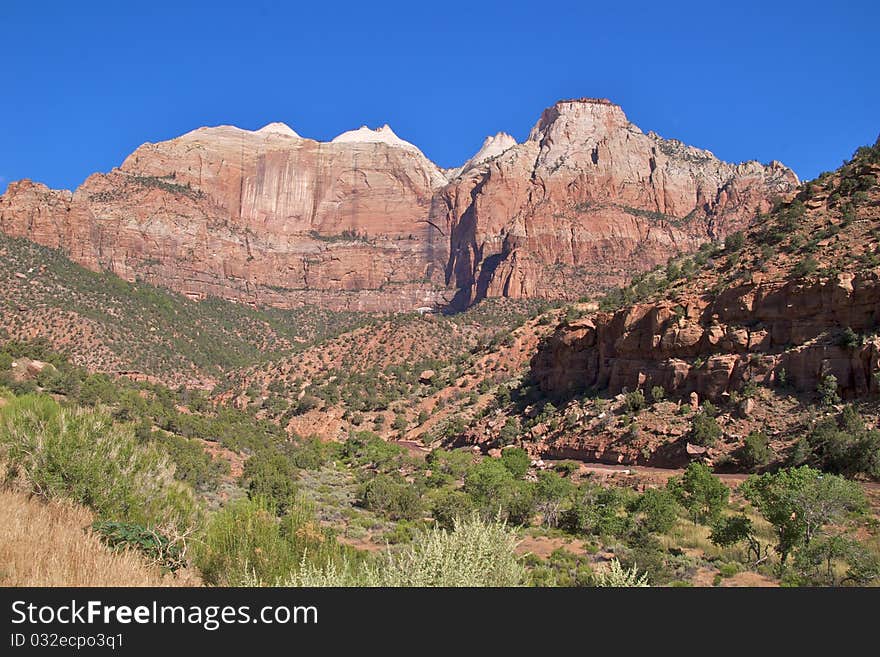 The scenic Zion Mount Carmel Highway, Zion National Park. The scenic Zion Mount Carmel Highway, Zion National Park