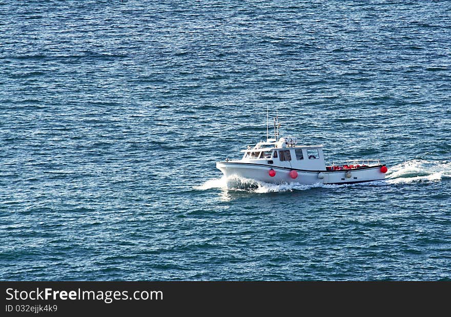 Fishing boat at the atlantic open sea