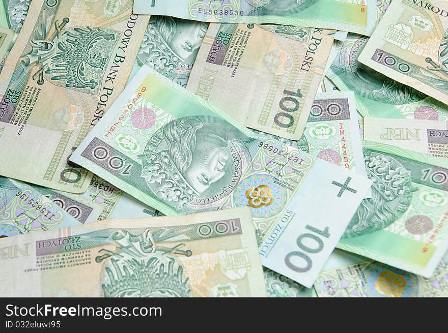 Texture Background Made Of Polish Banknotes