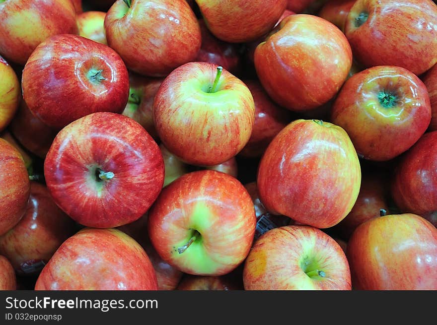 A close up of red apples.