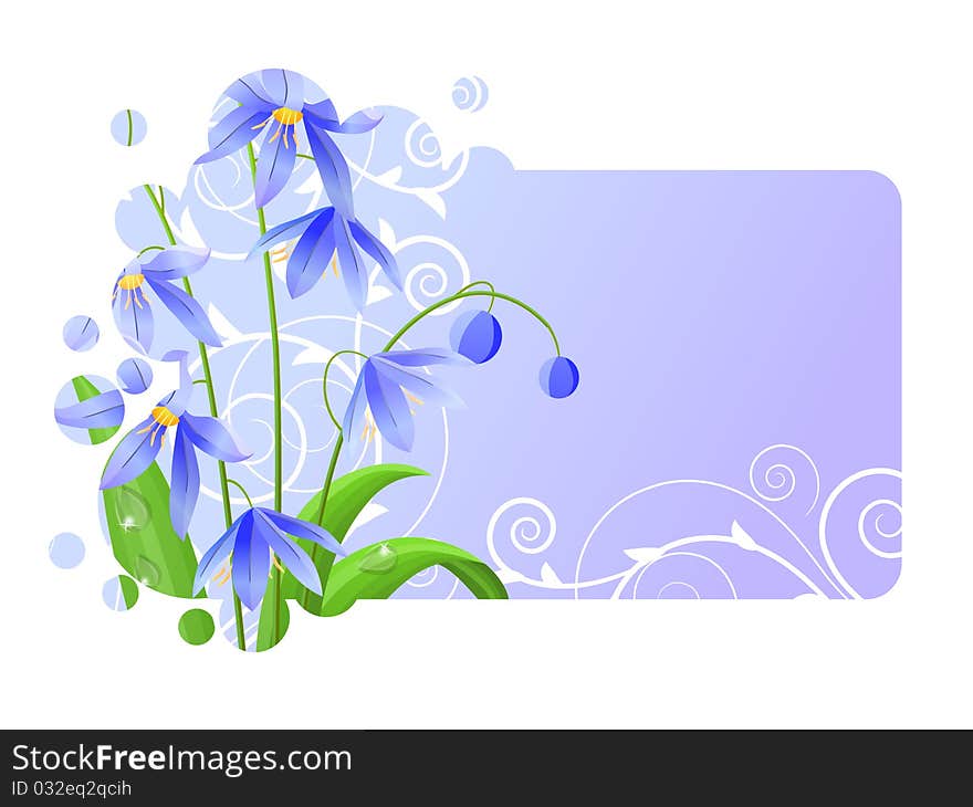 Light blue frame with spring flower