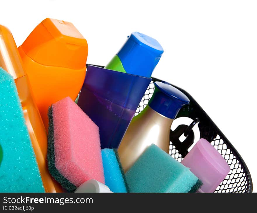 Basket full of plastic bottles