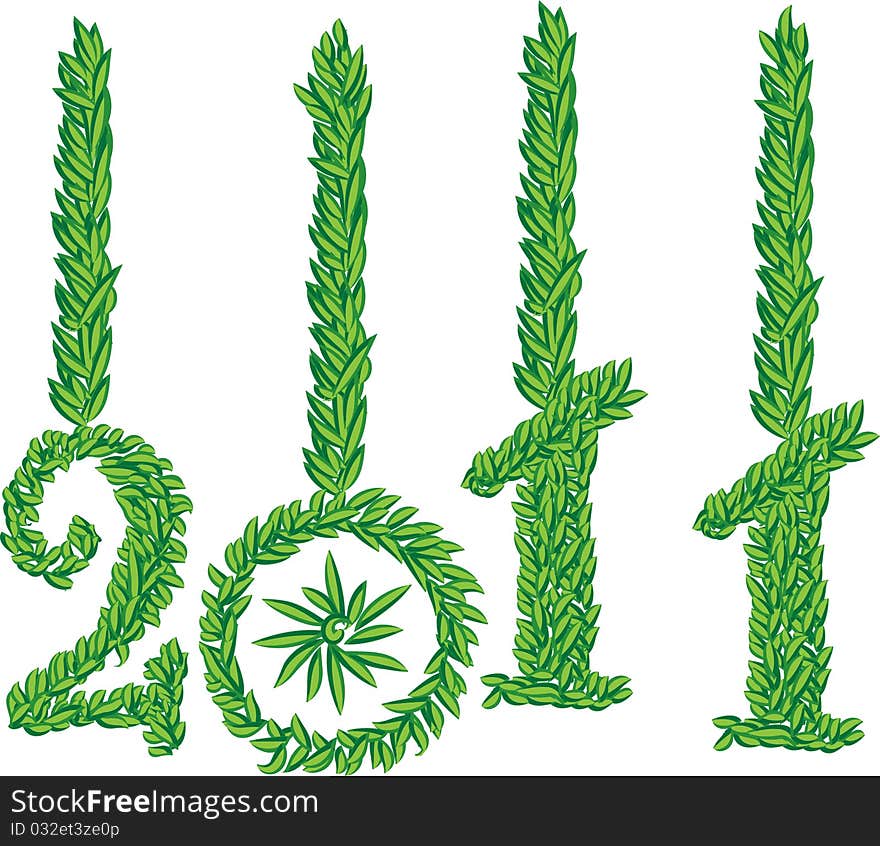 New year 2011 in white background. Vector illustration