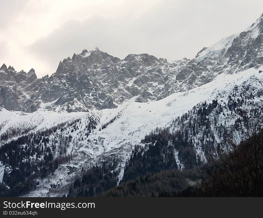 A landscape in the french Alps in spring. A landscape in the french Alps in spring