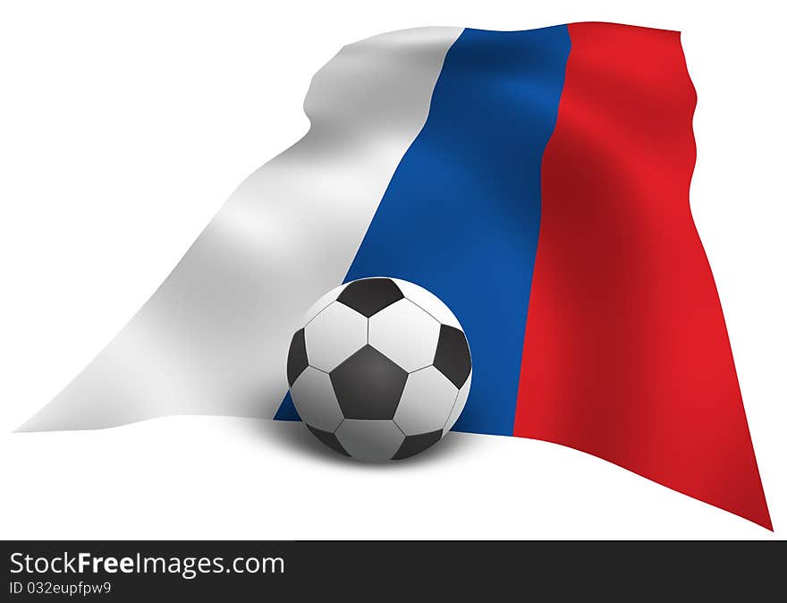 Illustration of a Russian national flag with a soccer ball, symbolizing the 2018 World Cup. Illustration of a Russian national flag with a soccer ball, symbolizing the 2018 World Cup