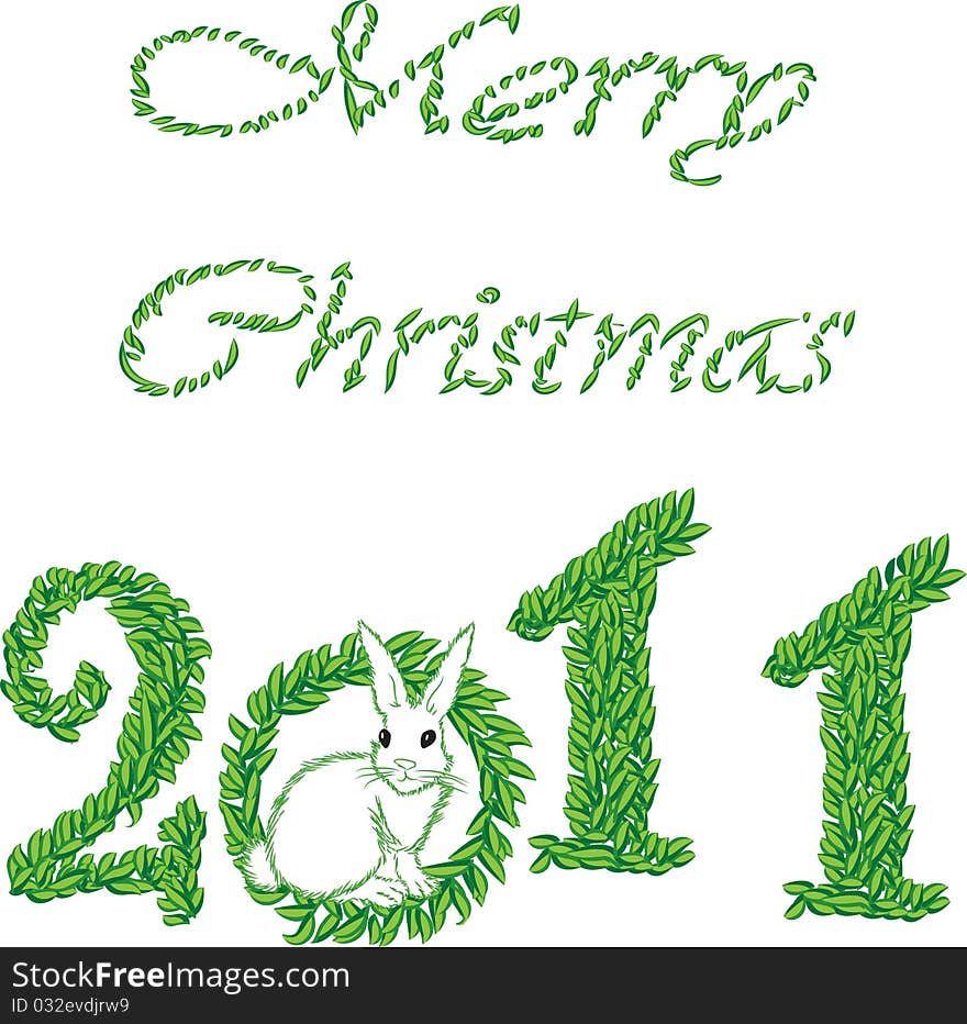 New year 2011 in white background. Vector illustration