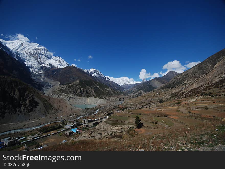 The around Annapurna trek in Nepal. The around Annapurna trek in Nepal