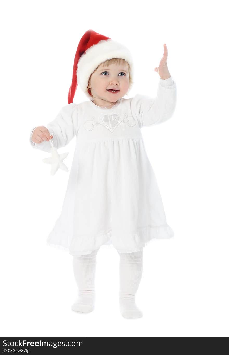 Cute Baby In Santa S Hat