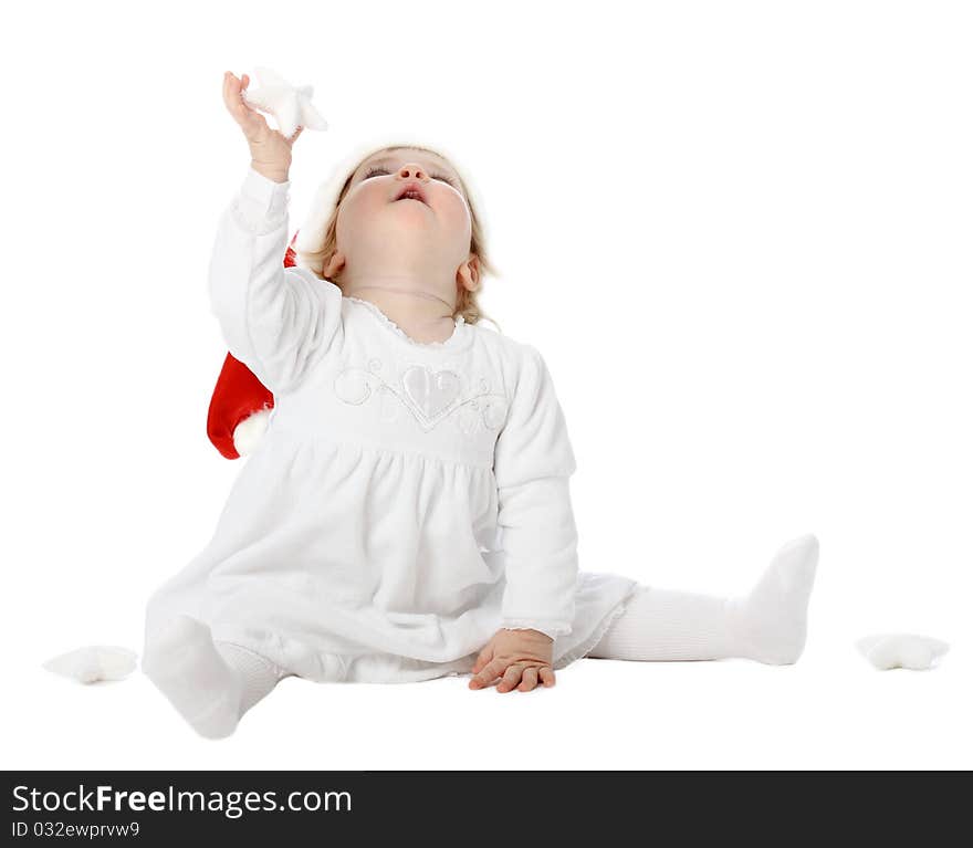 Cute Baby In Santa S Hat