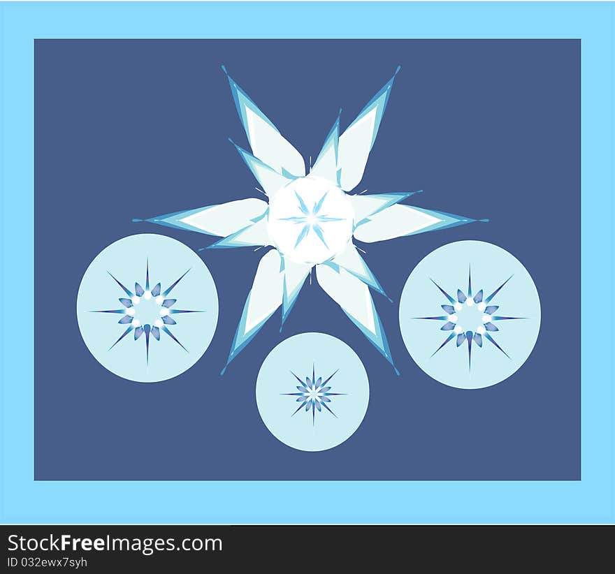 Illustration snowflakes or blue background