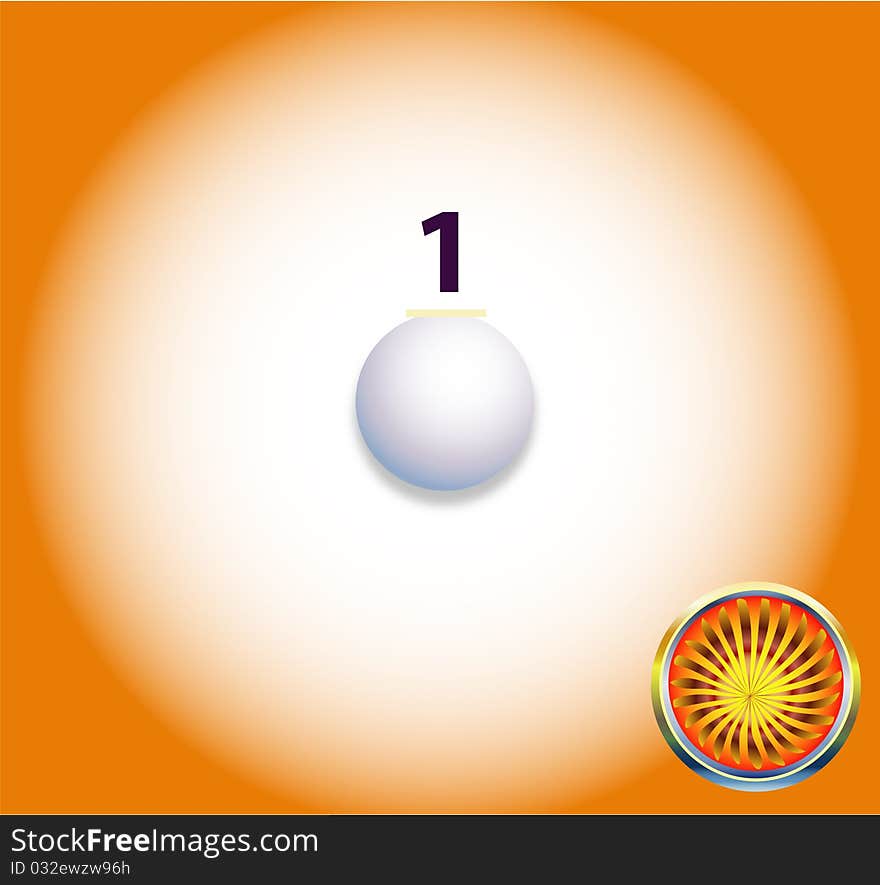 Illustration of white balls or orange background