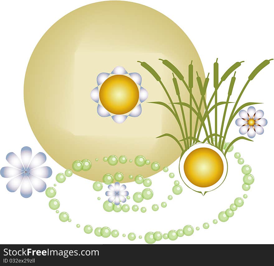 Illustration of white flower or bubble