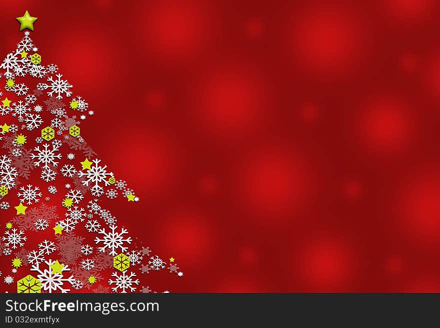 Snowflake christmas tree and place for your text