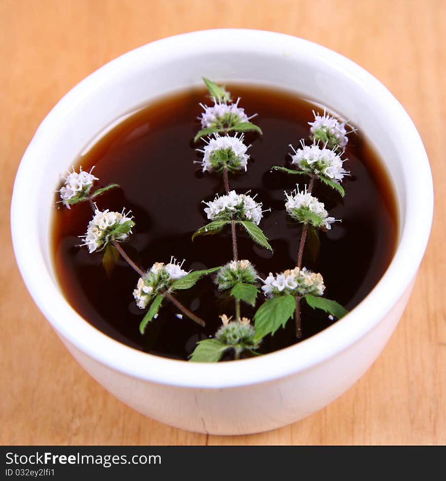 Tea With Flowers Of Peppermint