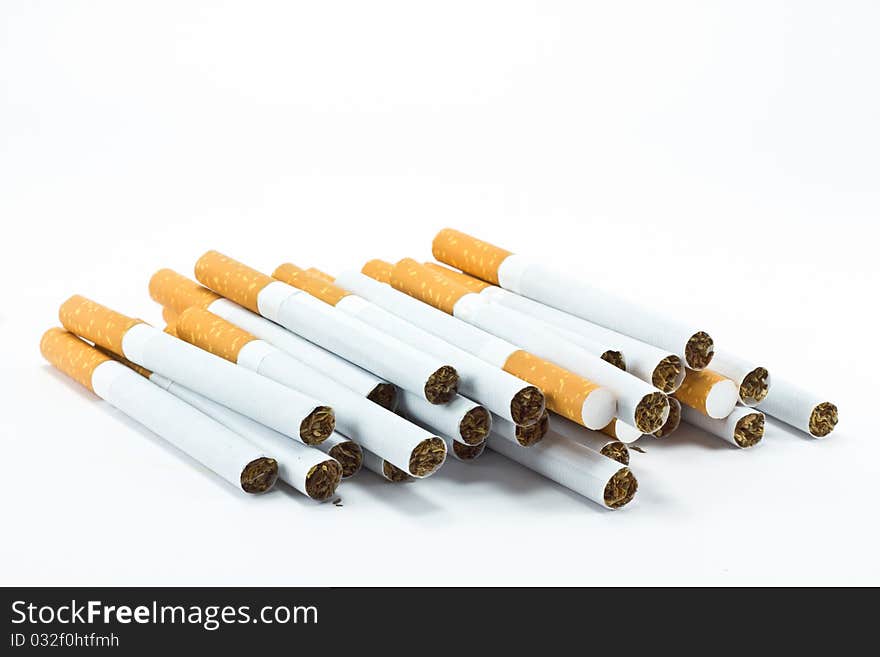 A bunch of cigarette isolated on white