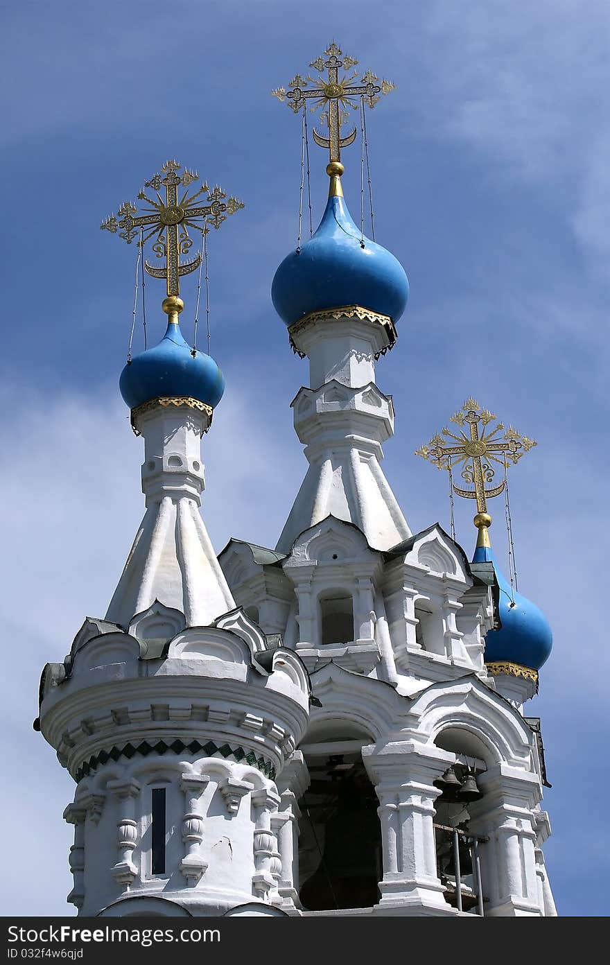 Domes of the Orthodox Church. Moscow, Russia. The Church of the Nativity of the Theotokos at Putinki