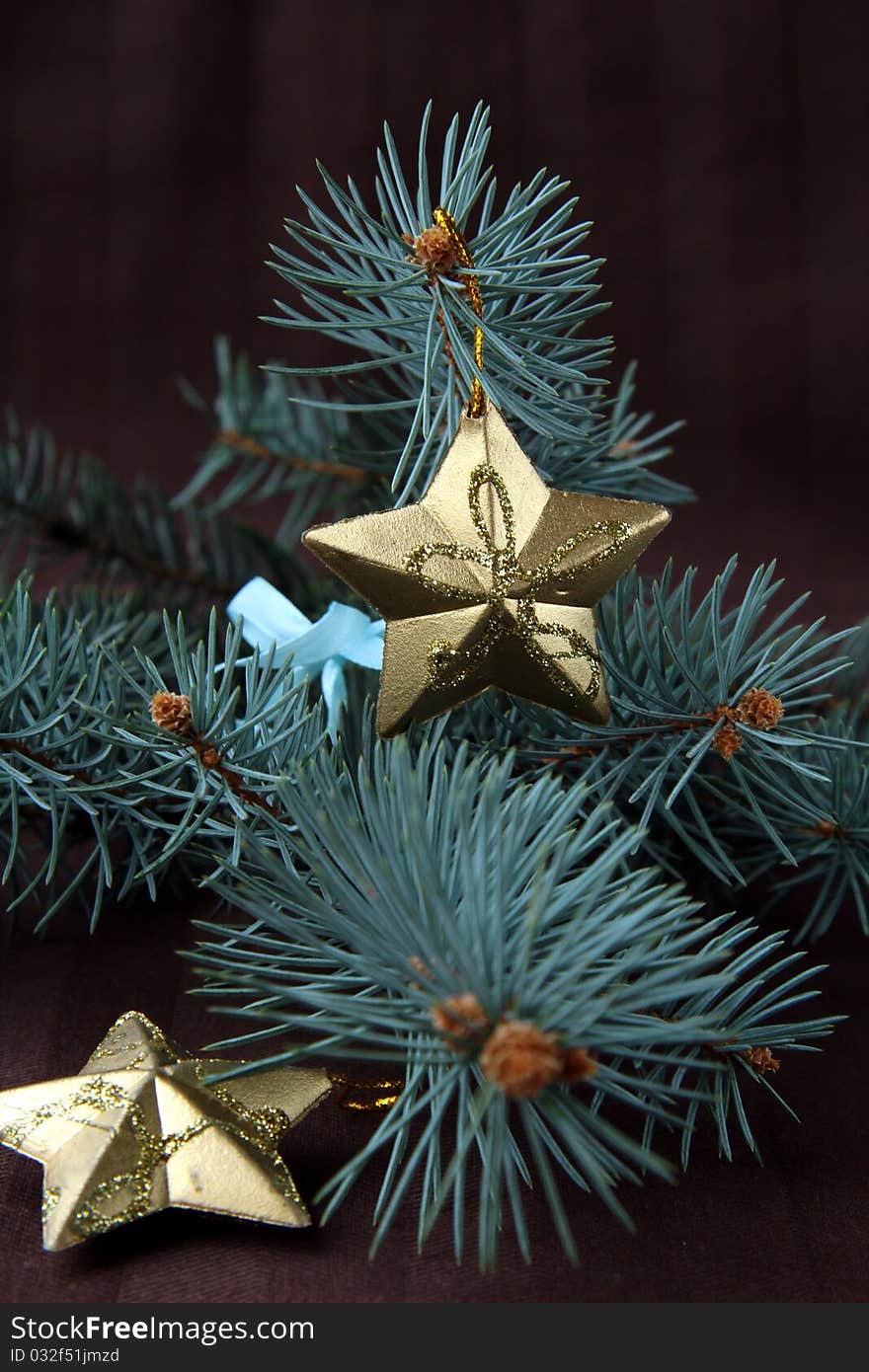 Christmas tree with star decorations