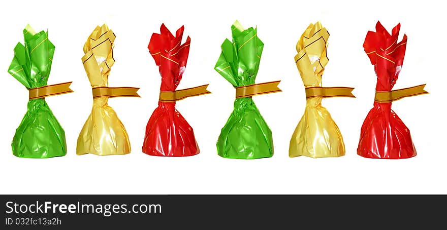 Chocolates in colorful wrappers