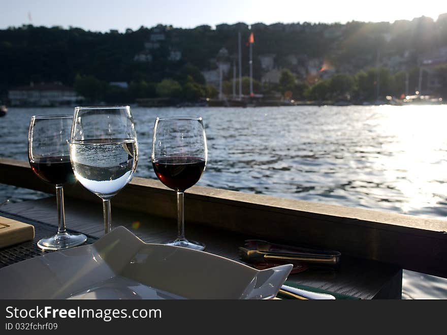 Wine and dinner at bosporus