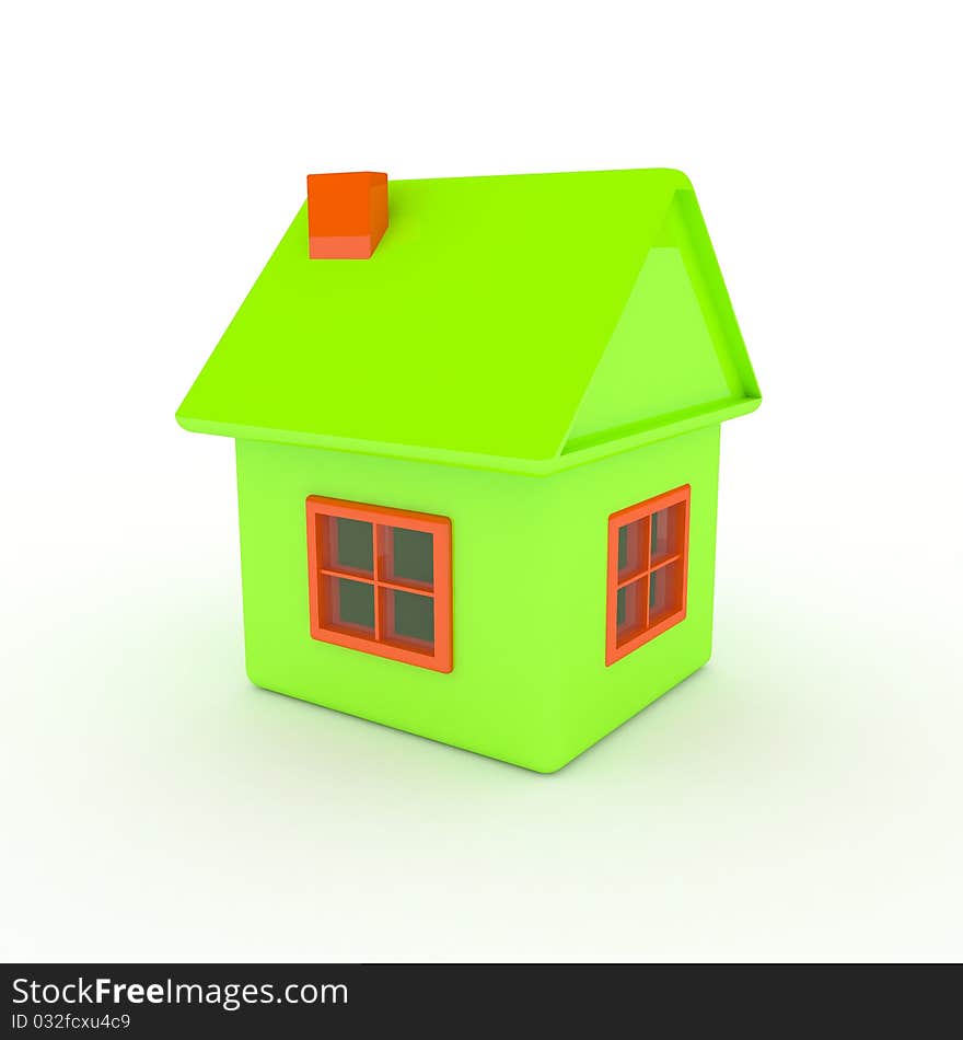 Colored house isolated on a white