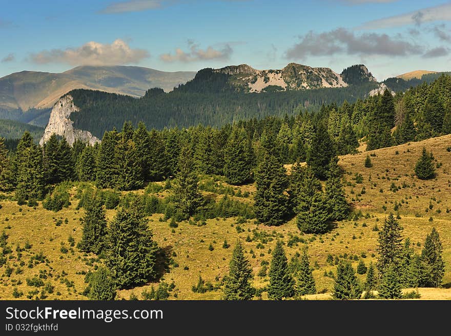 Mountains landscape in Bucegi mountains, Romania