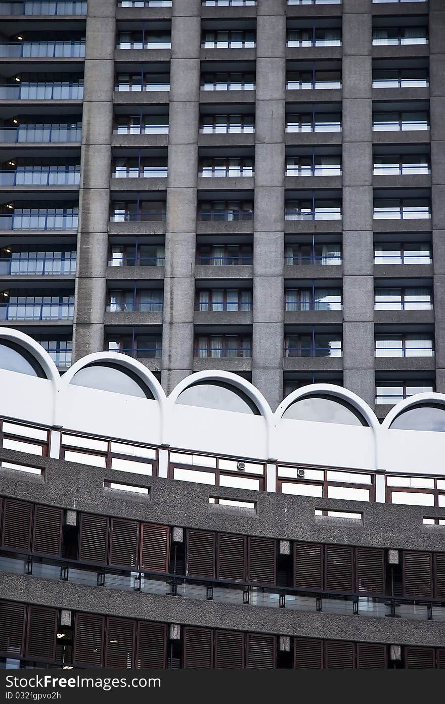 Buildings making interesting patterns in Barbican, London. Buildings making interesting patterns in Barbican, London