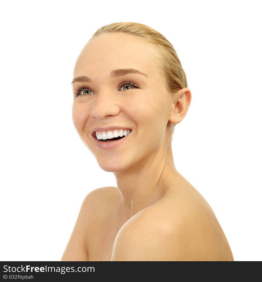 Portrait Of A Beautiful Young Woman, Looking Up