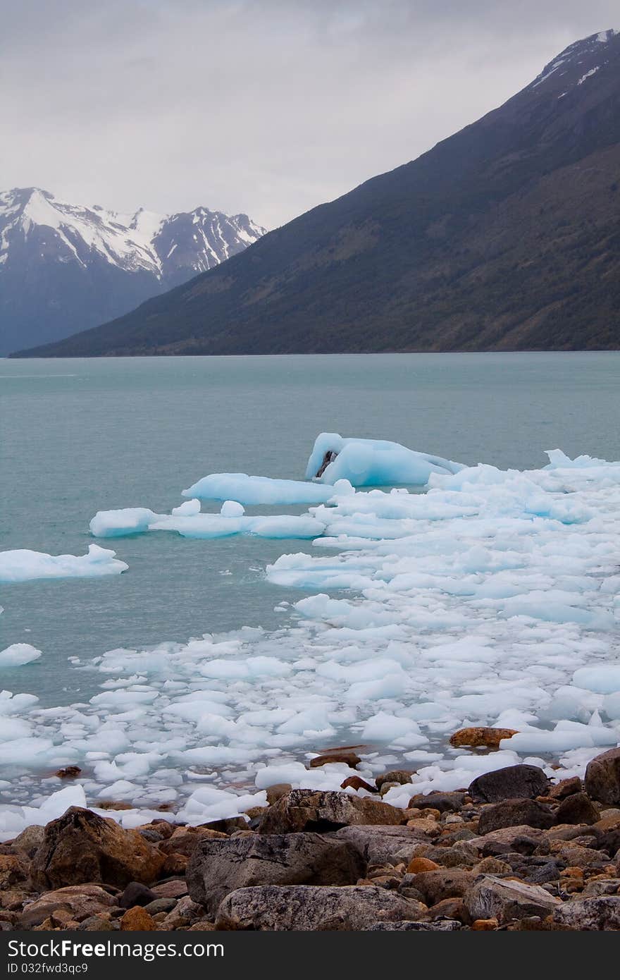 Ice flowing in a lake. Ice flowing in a lake