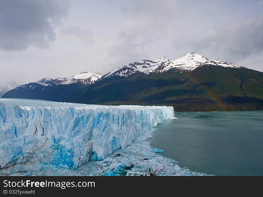 Moreno Glacier Rainbow with water