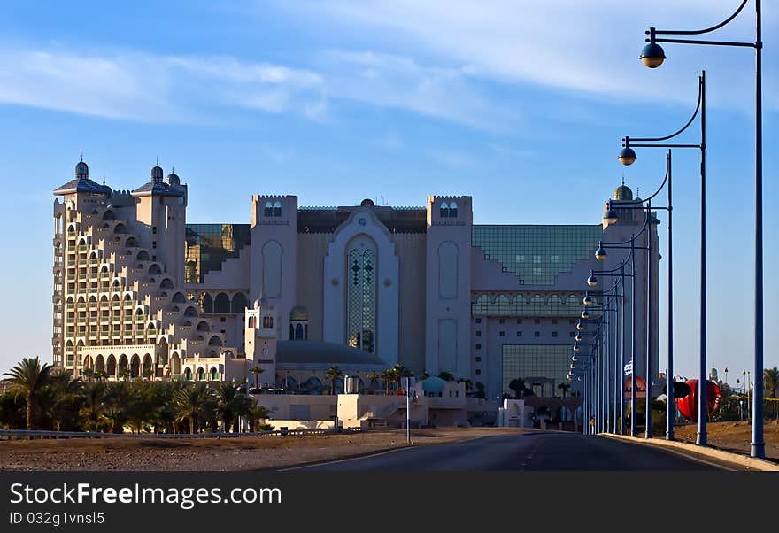 View on resort hotels in Eilat city, Israel